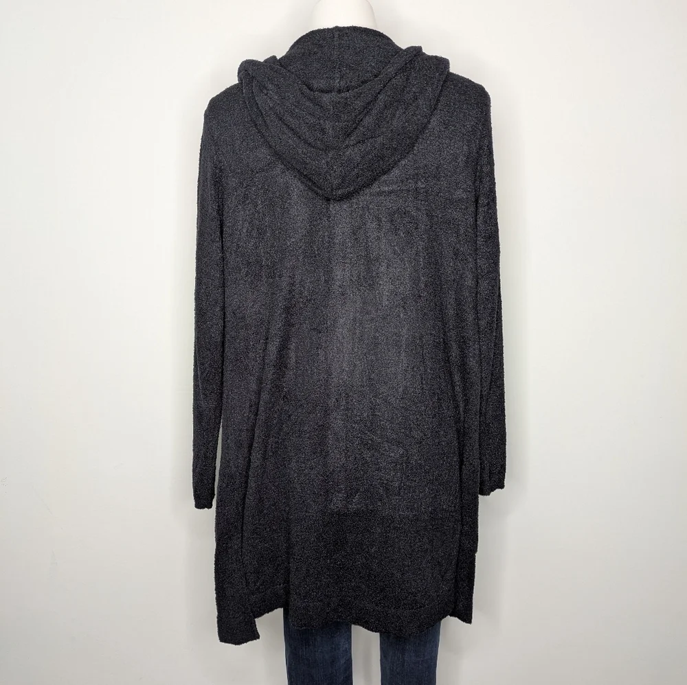 Barefoot Dreams Cozy Chic Lite Black Hoodie Cardigan Sweater Robe M - Picture 6 of 9